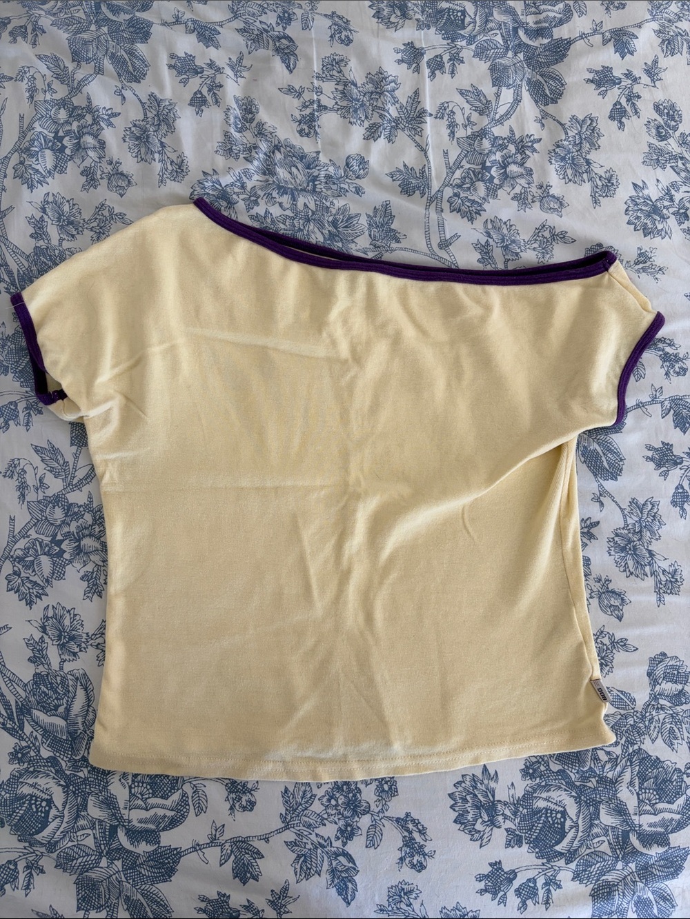 Urban Outfitters Yellow Crop Top with Purple Trim
